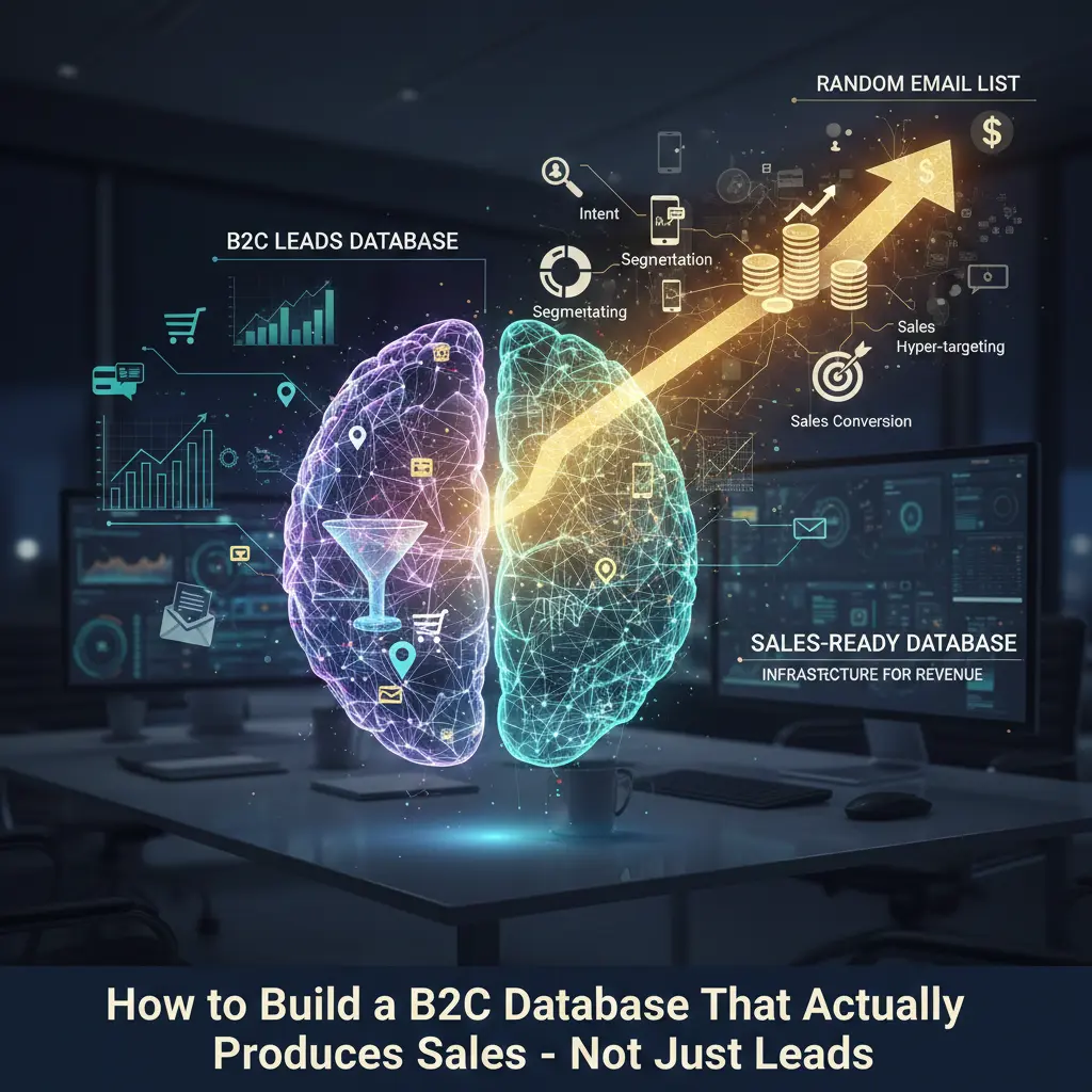 b2c database structure showing consumer leads segmentation